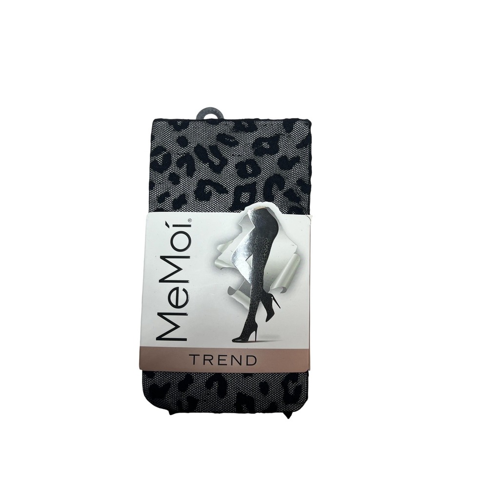 MeMoi Leggings Womens Medium Black Leopard Animal Print Knit Trend Nylon Spandex